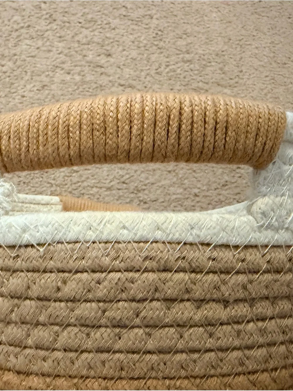 Ombre Cotton Rope Storage Basket in Cream and Tan